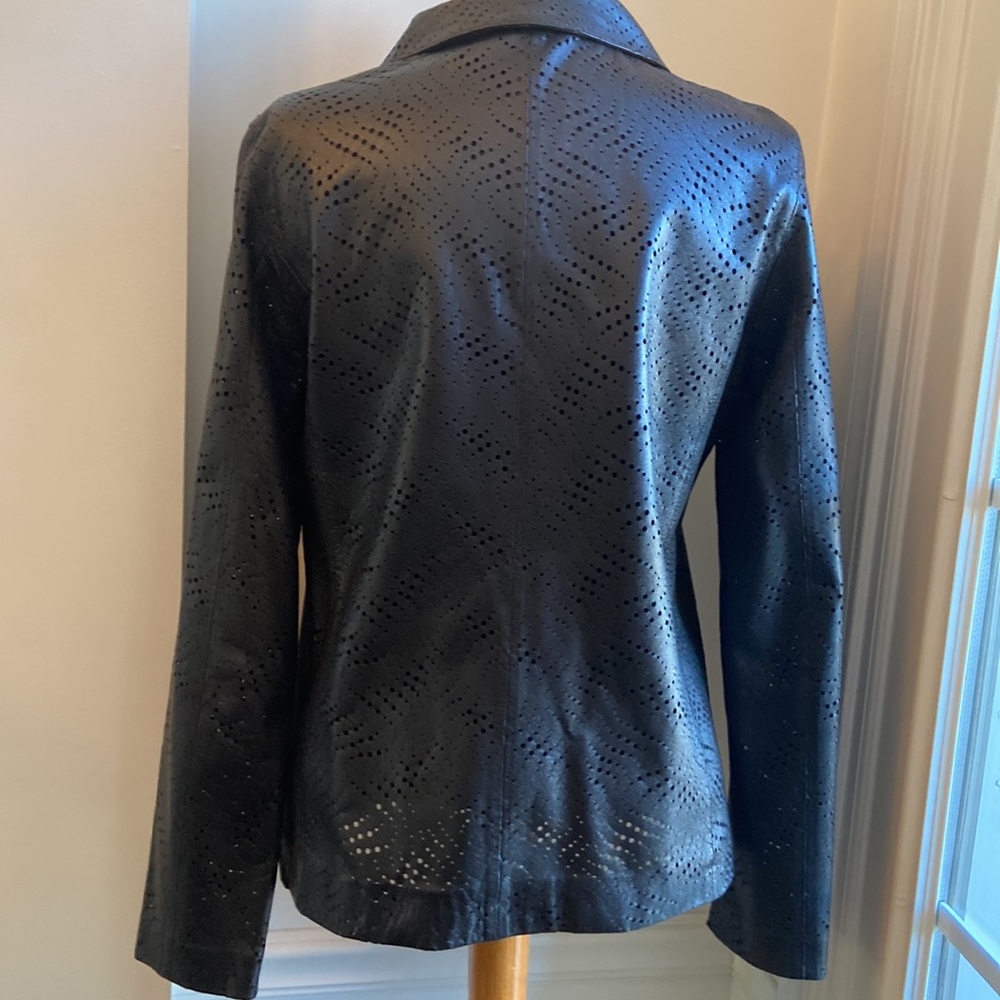 Etcetera Laser Cut Leather Jacket - image 5